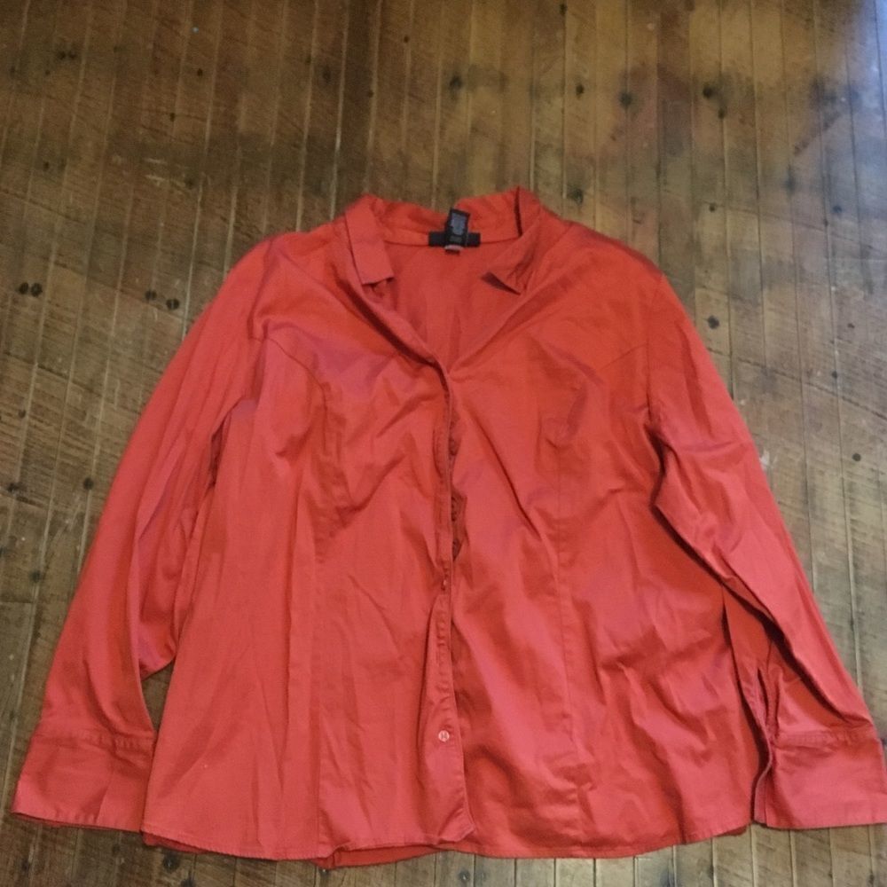 Lane Bryant 28 button down hidden placket blouse